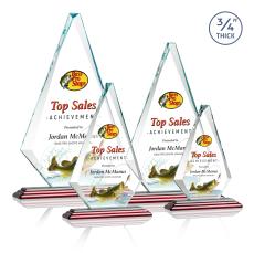 Crowell Full Color Rosewood Crystal Trophy - Crystal Trophies