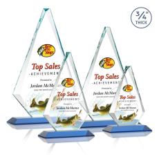 Crowell Full Color Sky Blue Crystal Trophy - Crystal Trophies