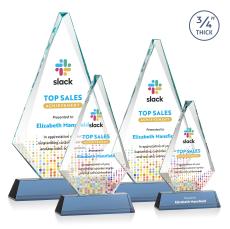 Crowell Full Color on Helton Sky Blue Crystal Trophy - Crystal Trophies