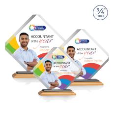 Jacobsen Full Color Bamboo/Black Wood Trophy - Crystal Trophies