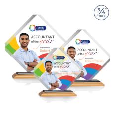 Jacobsen Full Color Bamboo/Black Wood Trophy - Eco-Friendly Trophies