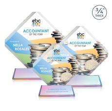 Jacobsen Full Color on Helton Prismatic Crystal Trophy - Crystal Trophies