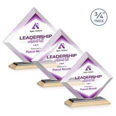 Carlson Full Color Bamboo/Black Wood Trophy - Crystal Trophies