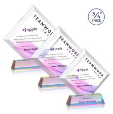 Carlson Full Color on Helton Base Prismatic Crystal Trophy - Crystal Trophies