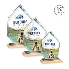 Boone Ice Peak Full Color Bamboo/Black Peaks Wood Trophy - Eco-Friendly Trophies