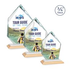Boone Ice Peak Full Color Bamboo/White Peaks Wood Trophy - Eco-Friendly Trophies