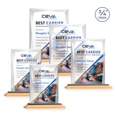 Cassidy Full Color Bamboo/Black Rectangle Wood Trophy - Eco-Friendly Trophies