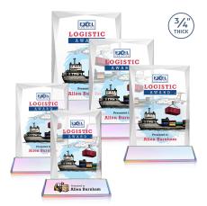 Cassidy Full Color on Helton Base Prismatic Rectangle Crystal Trophy - Crystal Trophies