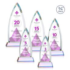 Valdes Full Color on Helton Prismatic Peaks Crystal Trophy - Crystal Trophies