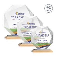 Gregory Full Color Bamboo/Black Polygon Wood Trophy - Eco-Friendly Trophies