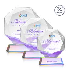 Gregory Full Color on Helton Base Prismatic Polygon Crystal Trophy - Crystal Trophies