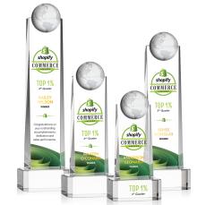 Kruse Globe Full Color Clear Crystal Trophy - Crystal Trophies