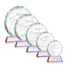Linares Prismatic Circle Crystal Trophy - Crystal Trophies