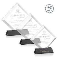 Carlson on Helton Base Black Crystal Trophy - Crystal Trophies