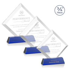 Carlson on Helton Base Blue Crystal Trophy - Crystal Trophies