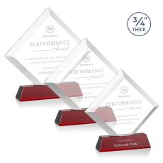 Carlson on Helton Base Red Crystal Trophy - Crystal Trophies
