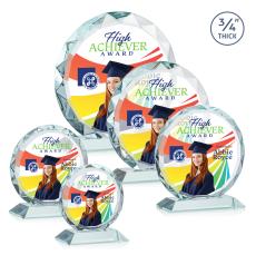 Clarke Full Color Clear Circle Crystal Trophy - Crystal Trophies