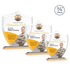 Escamilla Shield Full Color Bamboo/Black Unique Wood Trophy - Eco-Friendly Trophies