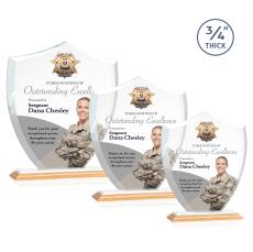 Escamilla Shield Full Color Bamboo/White Unique Wood Trophy - Eco-Friendly Trophies