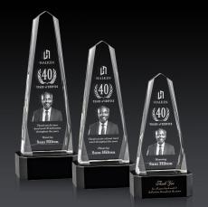 Geneva 3D on Base Black Obelisk Crystal Trophy - Crystal Trophies