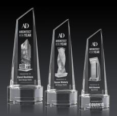 Keene Tower 3D on Base Clear Peaks Crystal Trophy - Crystal Trophies