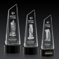 Keene Tower 3D on Base Black Peaks Crystal Trophy - Crystal Trophies