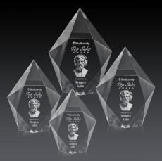 Barron 3D Clear Polygon Crystal Trophy - Crystal Trophies