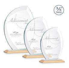 Oakes Bamboo/White Peaks Wood Trophy - Eco-Friendly Trophies