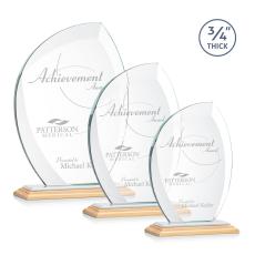Oakes Bamboo/White Flame Wood Trophy - Eco-Friendly Trophies