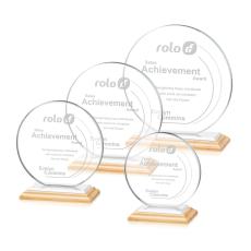 Drummond Bamboo/White Circle Wood Trophy - Eco-Friendly Trophies