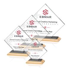Argueta Full Color Bamboo/Black Wood Trophy - Crystal Trophies
