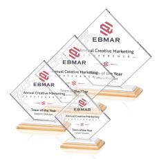 Argueta Full Color Bamboo/White Wood Trophy - Crystal Trophies