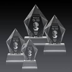 Barron 3D on Base Clear Polygon Crystal Trophy - Crystal Trophies