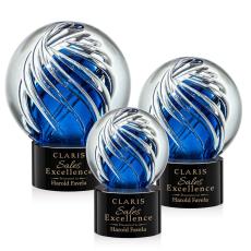 Truong on Round  Base Black Globe Glass Trophy - Glass Trophies