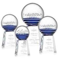 Darby on Medium Crystal Base Clear Globe Glass Trophy - Glass Trophies