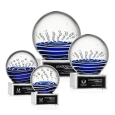 Darby on Plated Crystal Base Clear Globe Glass Trophy - Glass Trophies