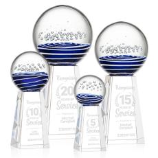 Darby on Tall Crystal Base Clear Globe Glass Trophy - Glass Trophies