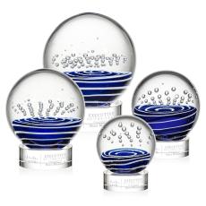 Darby on Lockwood Base Clear Globe Glass Trophy - Glass Trophies