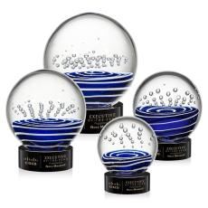 Darby on Lockwood Base Black Globe Glass Trophy - Glass Trophies