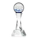 Rudolph on Spirale Spire Base Clear Globe Glass Trophy