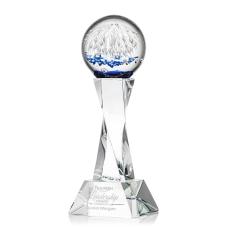Rudolph on Spirale Spire Base Clear Globe Glass Trophy - Glass Trophies