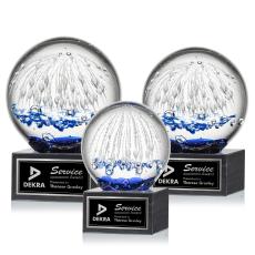 Rudolph Globe on Square Marble Base Glass Trophy - Glass Trophies