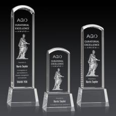 Silkwood 3D on Base Clear Towers Crystal Trophy - Crystal Trophies