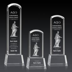 Silkwood 3D on Base Clear Towers Crystal Trophy - 3D Crystal Trophies
