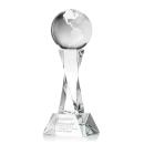 Globe on Spirale Spire Base Clear Globe Crystal Trophy