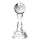 Globe on Spirale Spire Base Clear Globe Crystal Trophy