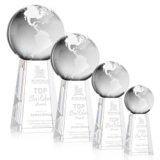 Globe Globe on Tall Base Crystal Trophy - Crystal Trophies