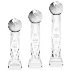 Globe on Toscana Base Clear Globe Crystal Trophy - Crystal Globe Awards