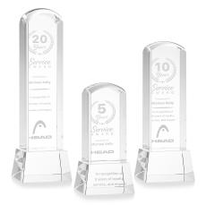 Silkwood on Base Clear Towers Crystal Trophy - Crystal Trophies