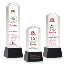 Silkwood Full Color on Base Black Towers Crystal Trophy - Crystal Trophies